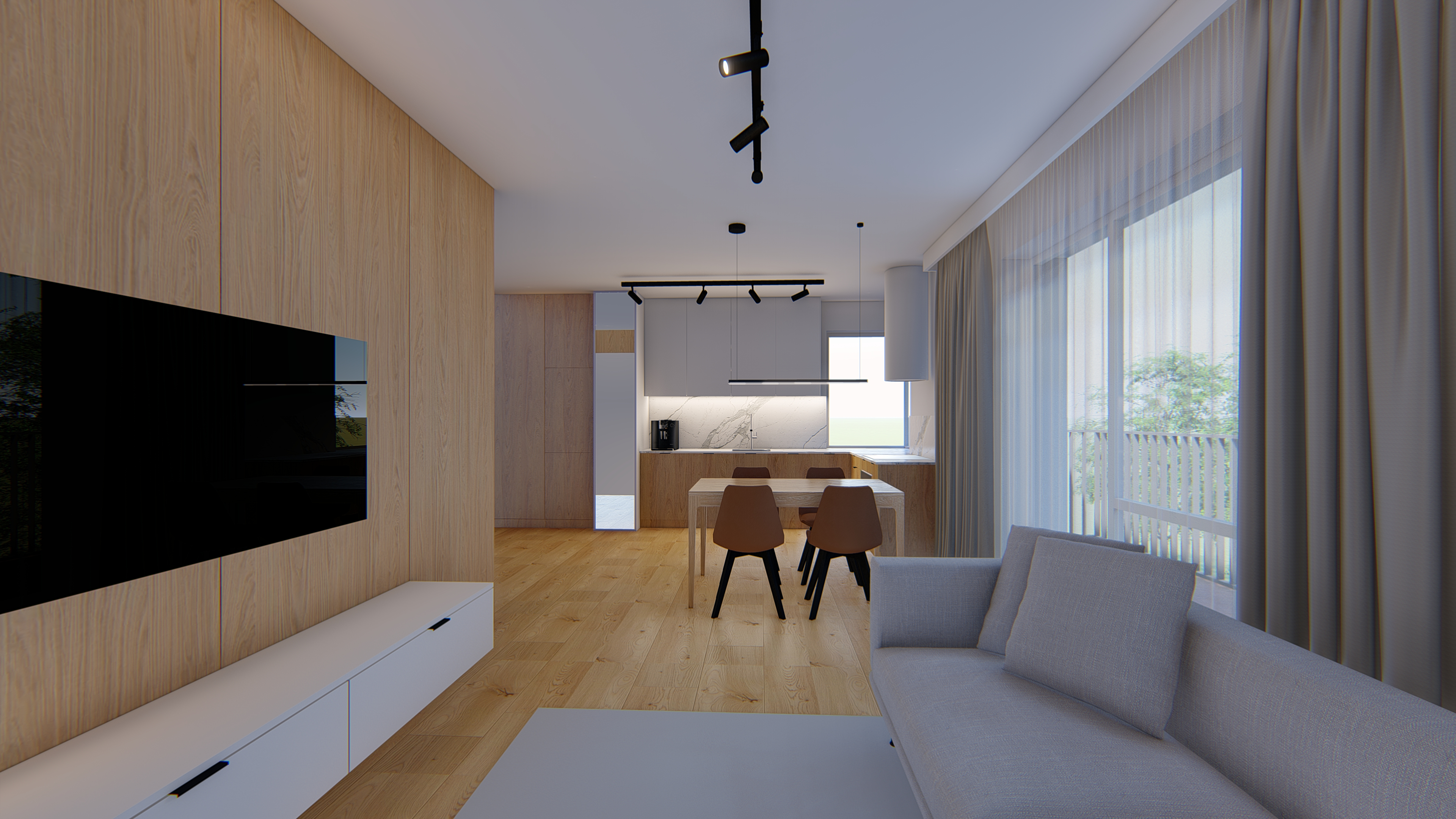 Wizualizacje wnętrza mieszkania 50m2 we Wrocławiu